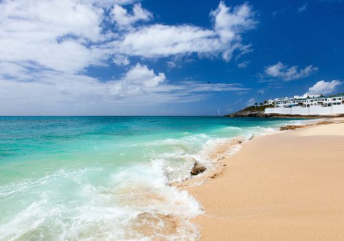 Beautiful Cupecoy beach on Sint Maarten Caribbean